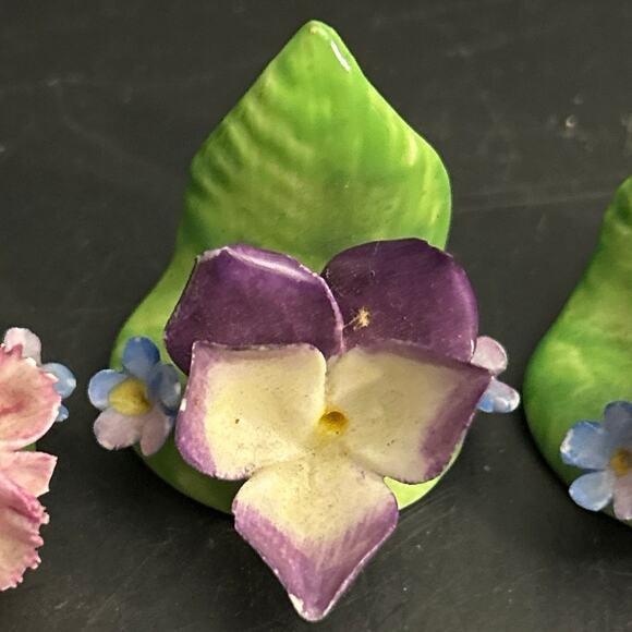 Coalport Place Card Holders Floral Vintage Bone China - Picture 5 of 11